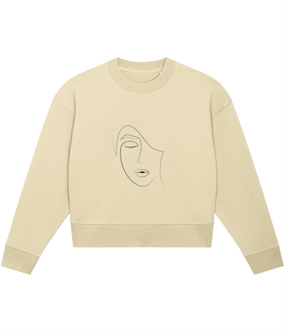 ‘Women Abstract Face (4)’, Organic Women's sweatshirt