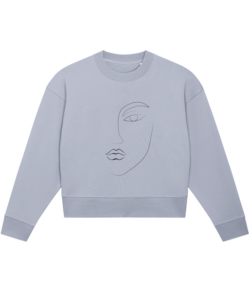 ‘Women Abstract Face (3)’, Organic Women's sweatshirt