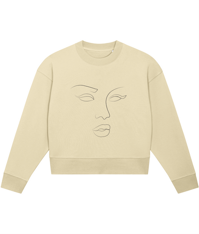 ‘Women Abstract Face (5)’, Organic Women's sweatshirt