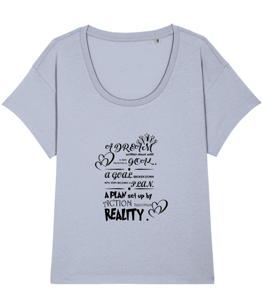 ‘A DREAM written down’, Organic Women's T-shirt (Neck relaxed fit)