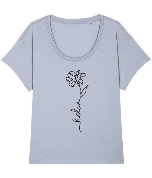 ‘FLOWERS - RELAX’, Organic Women's T-shirt (Neck relaxed fit)