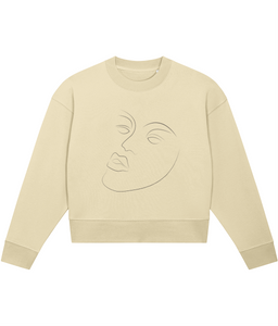 ‘Women Abstract Face (6)’, Organic Women's sweatshirt