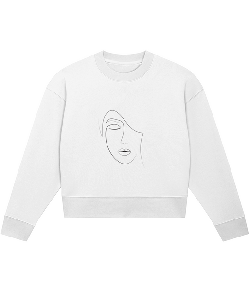 ‘Women Abstract Face (4)’, Organic Women's sweatshirt