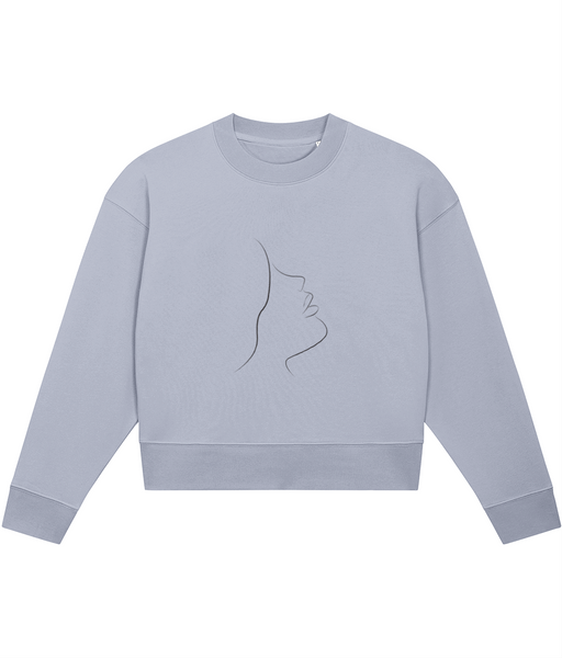 ‘Women Abstract Face (2)’, Organic Women's sweatshirt