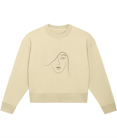 ‘Women Abstract Face (1)’, Organic Women's sweatshirt
