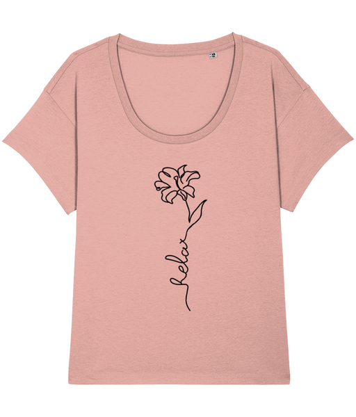 ‘FLOWERS - RELAX’, Organic Women's T-shirt (Neck relaxed fit)