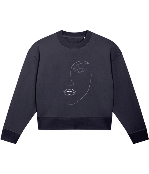 ‘Women Abstract Face (3)’, Organic Women's sweatshirt