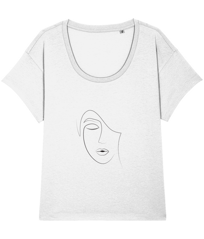 ‘Women Abstract Face (4)’, Organic Women's T-shirt (Neck relaxed fit)