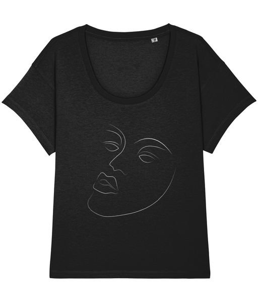 ‘Women Abstract Face (6)’, Organic Women's T-shirt (Neck relaxed fit)