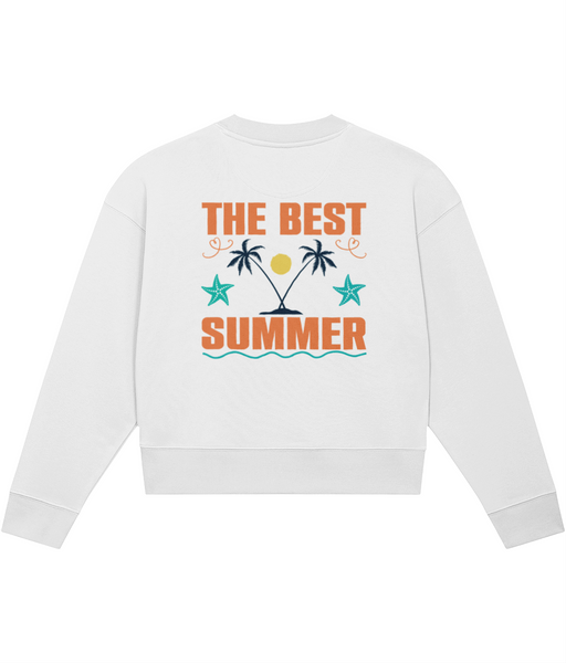 ‘The Best Summer’, Organic Women's Hoodie Sweatshirt (Front and Back)