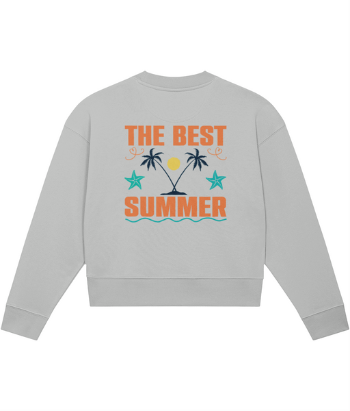 ‘The Best Summer’, Organic Women's Hoodie Sweatshirt (Front and Back)