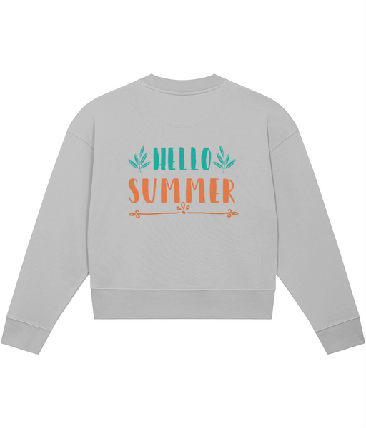 ‘Hello Summer’, Organic Women's Hoodie Sweatshirt (Front and Back)