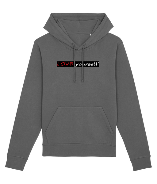‘LOVE yourself’, Organic Unisex Hoodie sweatshirt (Kangaroo pocket)