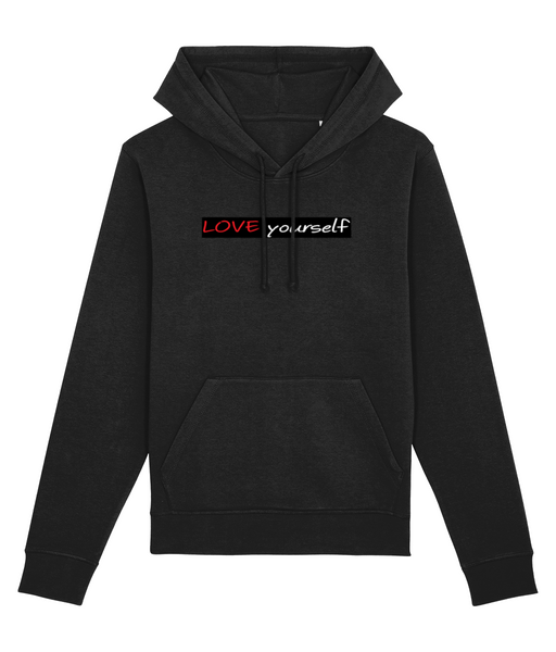 ‘LOVE yourself’, Organic Unisex Hoodie sweatshirt (Kangaroo pocket)