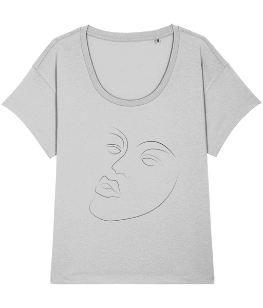 ‘Women Abstract Face (6)’, Organic Women's T-shirt (Neck relaxed fit)