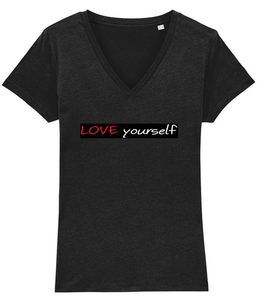 ‘LOVE yourself’, Organic Women's T-shirt (V-Neck)